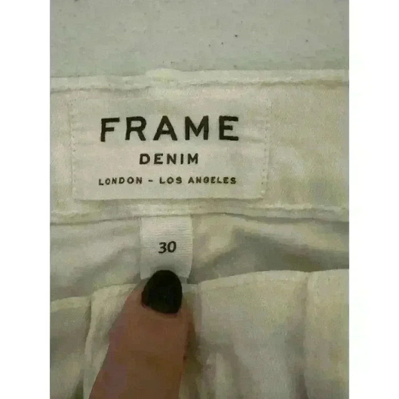 Frame Denim Women's Le Skinny De Jeanne White Distressed Jeans Size 30 - Picture 3 of 9